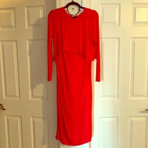 Red midi dress
